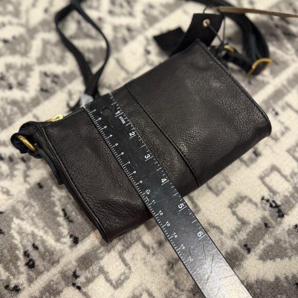 MARGOT Black Genuine Leather Crossbody shoulder Bag Aiden Wallet On String NWT - Picture 7 of 11